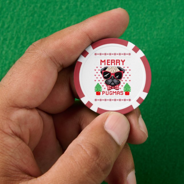 Joyeux Pugmas ! Jetons de poker (main)