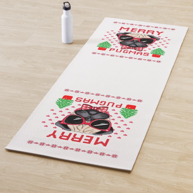 Joyeux Pugmas ! Tapis de yoga (En situation)