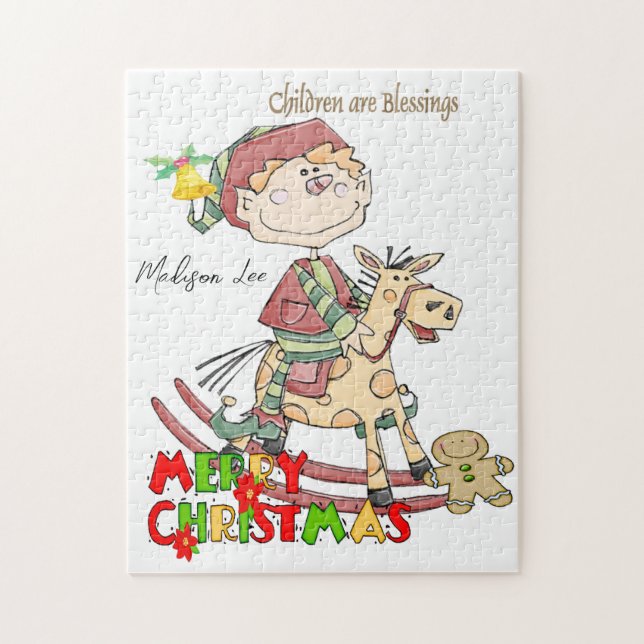 Joyeux Puzzle de Noël Les enfants sont des bénédic (Vertical)
