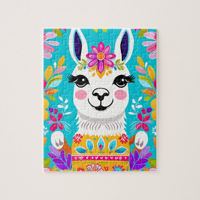 Joyeux Puzzle Floral Llama Jigsaw (Vertical)