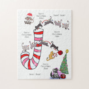 Joyeux Puzzle Noël Chat Mice Meow