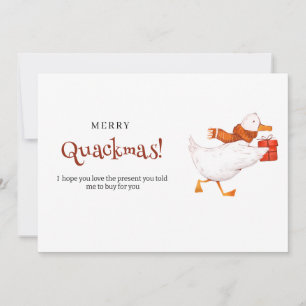 Joyeux Quackmas ! Carte de Noël de canard drôle, m