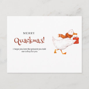 Joyeux Quackmas ! Carte de Noël drôle de canard, m