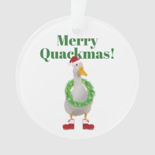 Joyeux Quackmas Ornement acrylique Père Noël Duck