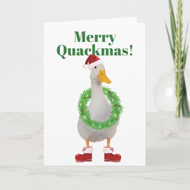 Joyeux Quackmas Père Noël Duck Carte de vacances p (Devant)