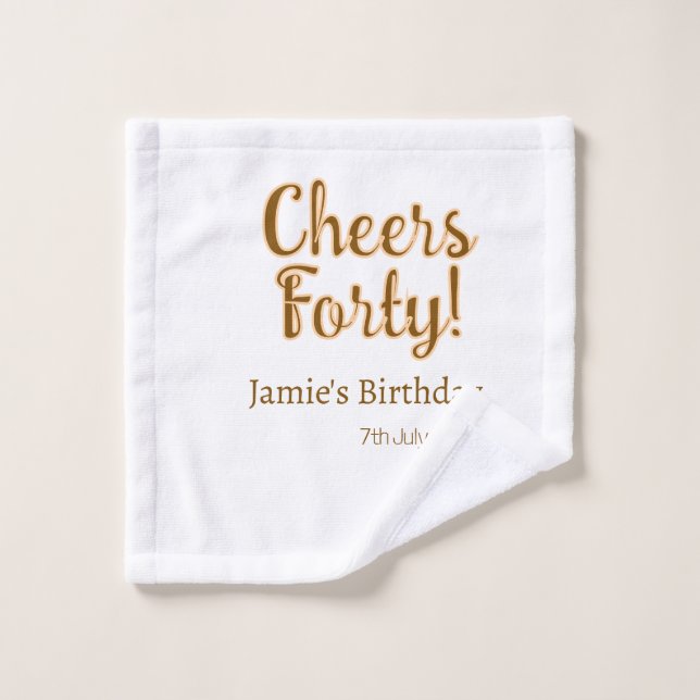 Joyeux quarantième anniversaire calligraphie orang (Gant de toilette)