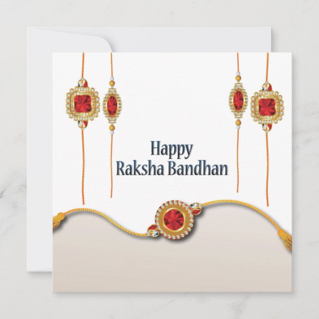 Joyeux Raksha Bandhan, pierre rouge (Devant)