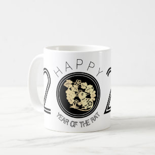Joyeux Rat chinois Nouvel An 2020 Mug blanc 4
