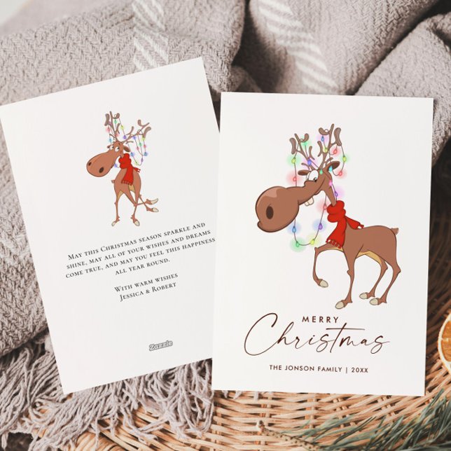 Joyeux Renne Joyeux Noël Carte de Vœux (Créateur téléchargé)