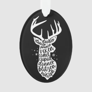 Joyeux rennes Père Noël de Noël, Noir