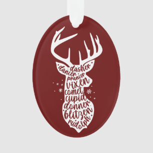 Joyeux rennes Père Noël de Noël, rouge foncé