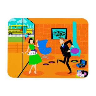 Joyeux Retro Parents Flexi Magnet