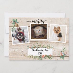 Joyeux ! Russe Barnwood Trois Photo Holiday
