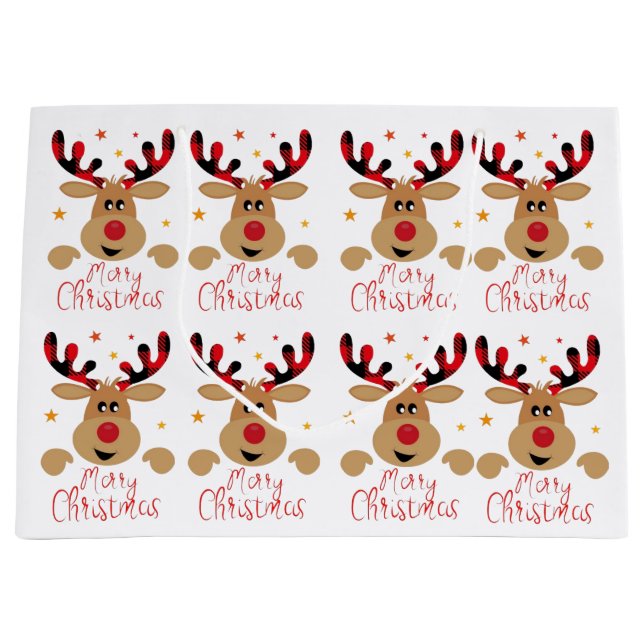Joyeux sac cadeau de Noël Reindeer (Devant)