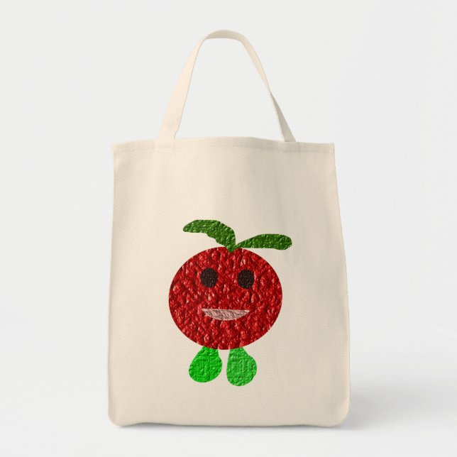 Joyeux Sac fourre-tout d'épicerie bio à la tomate (Devant)