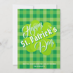 Joyeux Saint Patrick's Day Tartan vert Lucky Clove