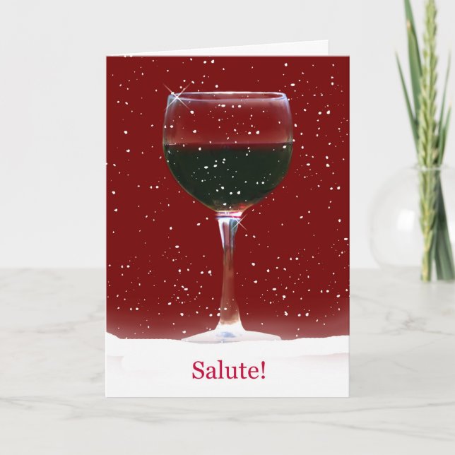 Joyeux salut de vacances ! Carte à vin (Devant)