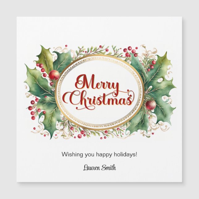 Joyeux script de Noël personnalisé dans cadre Flor (Devant)