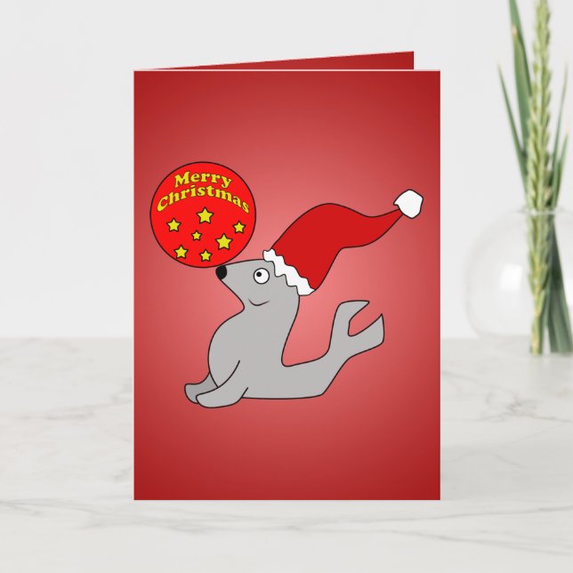Joyeux Seal de Noël Modèle de la carte de voeux (Devant)