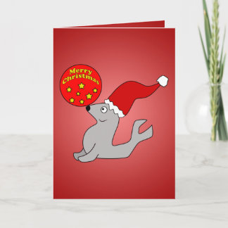 Joyeux Seal de Noël Modèle de la carte de voeux