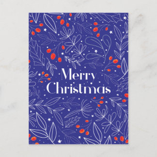 Joyeux Shinny Elegant Royal Blue Carte de Noël