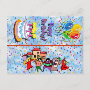 Joyeux Signet de carte postale d'anniversaire