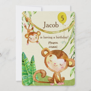 Joyeux singe Invitation d'anniversaire