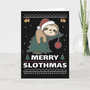 Joyeux Sloth Noël Carte de Noël drôle de paresseux