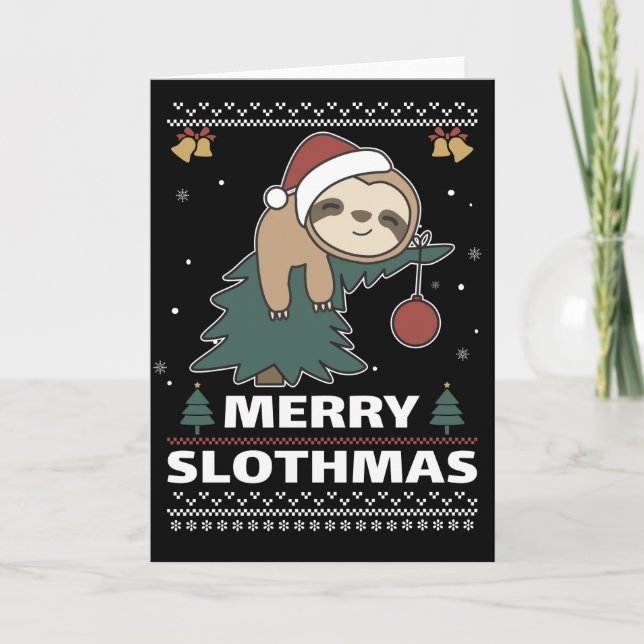Joyeux Sloth Noël Carte drôle de pun Sloth Christm (Devant)