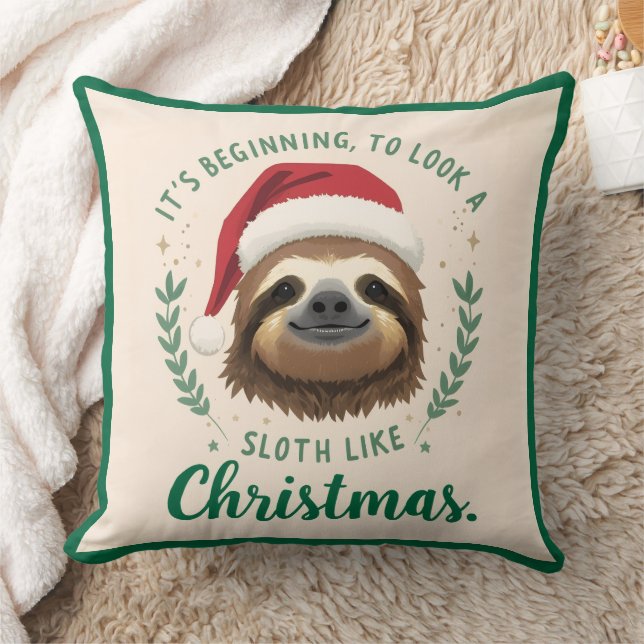 Joyeux Sloth Noël, Coussin de Lancer de Noël (Couverture)