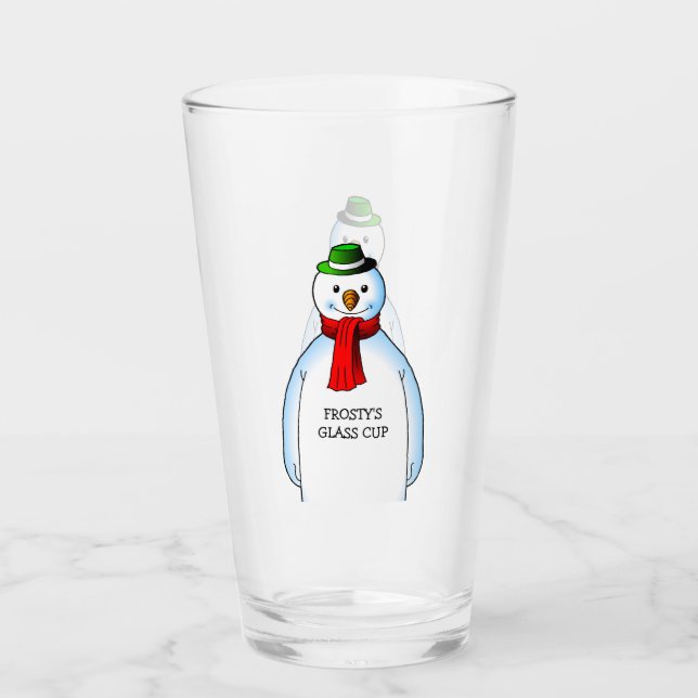 Joyeux Snowman en Coupe de Verre de Noël (Devant)