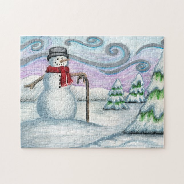 Joyeux Snowman Winter Wonderland Puzzle (Horizontal)