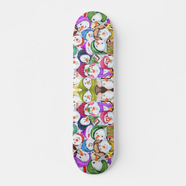 Joyeux Snowmans Fête de Noël Skateboard cadeau (Devant)