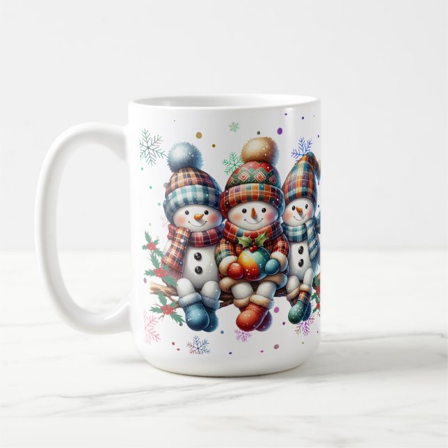 Joyeux Snowmen Fête Mug (Gauche)