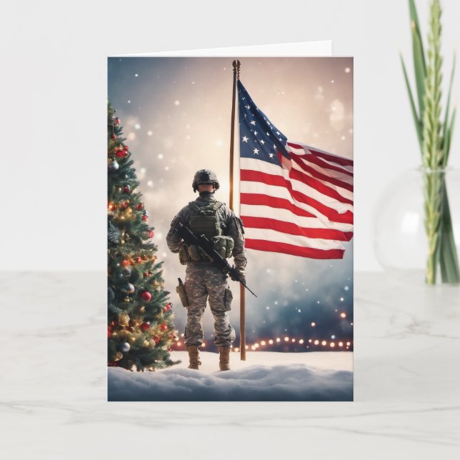 Joyeux soldat de Noël - Carte de voeux pliée (Devant)