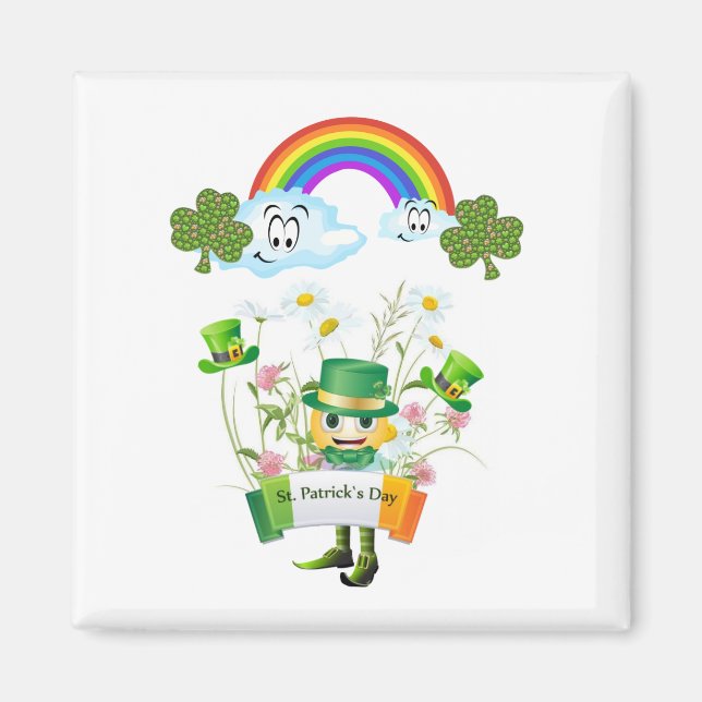 Joyeux St. Patrick's Day Magnet arc-en-ciel (Devant)