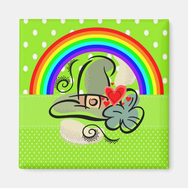 Joyeux St. Patrick's Day Magnet arc-en-ciel (Devant)