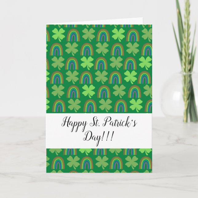 Joyeux St Patrick's Day Trèfles Pliés Carte de Vac (Devant)