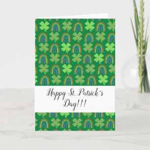Joyeux St Patrick's Day Trèfles Pliés Carte de Vac