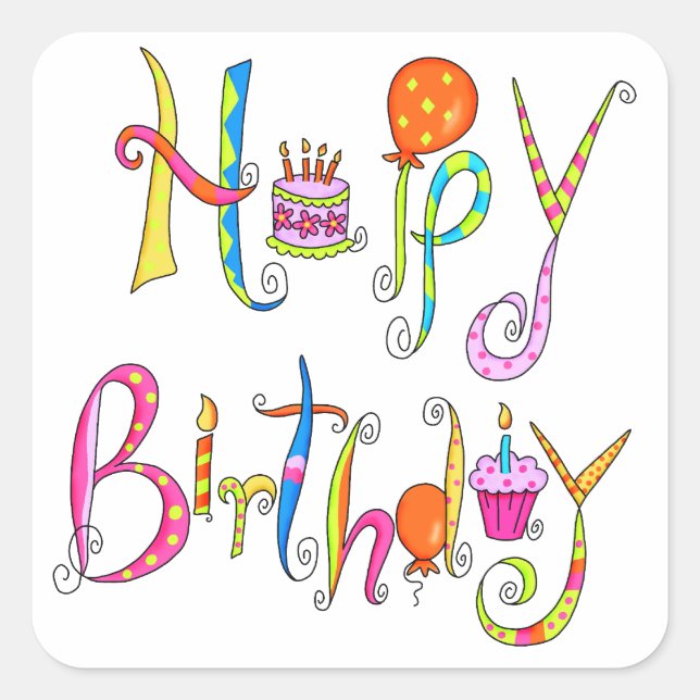 Joyeux Sticker d'anniversaire (Devant)