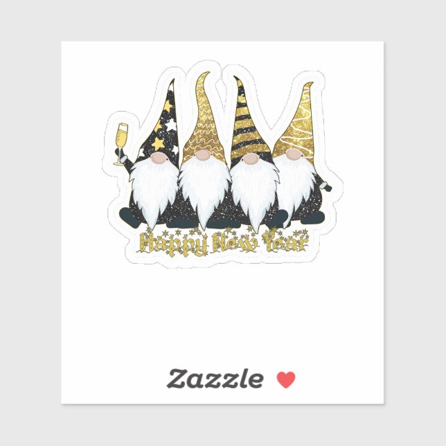 Joyeux Sticker Gnomes du Nouvel An (Feuille)