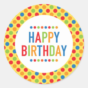 Joyeux Sticker Rond Anniversaire