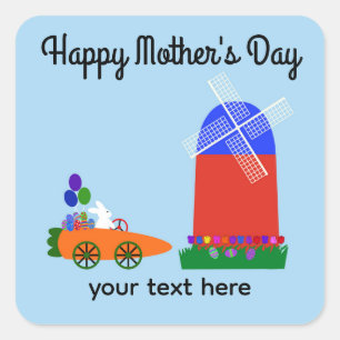 Joyeux Stickers Carotte Bunny Fête des Mères #4