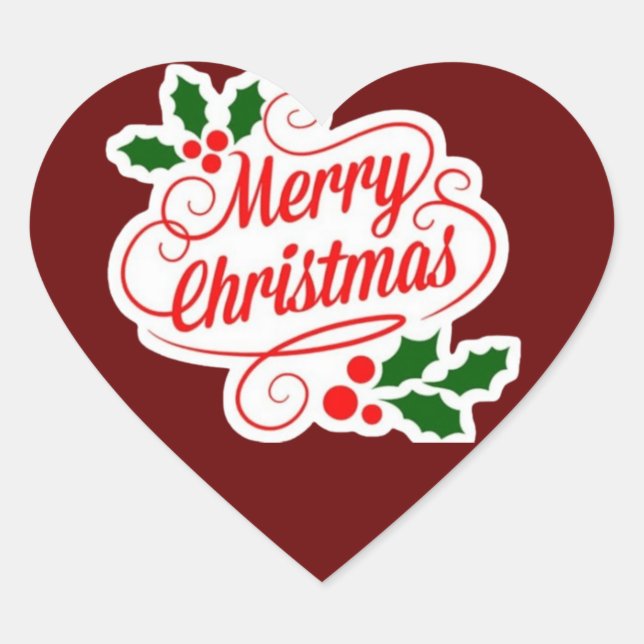 Joyeux Stickers Coeur de Noël pour répandre l'amou (Devant)