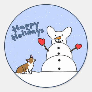 Joyeux Stickers Corgi Vacances