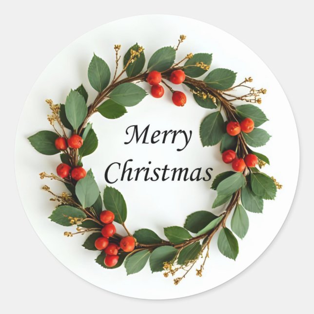Joyeux Stickers de couronne de Noël (Devant)