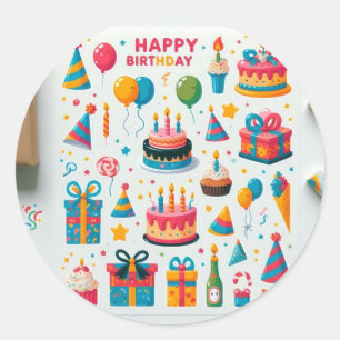 Joyeux Stickers de voeux d'anniversaire"