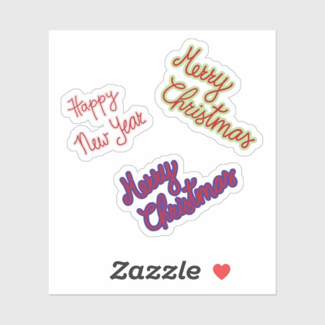 Joyeux Stickers Noël et Bonne Année (Feuille)