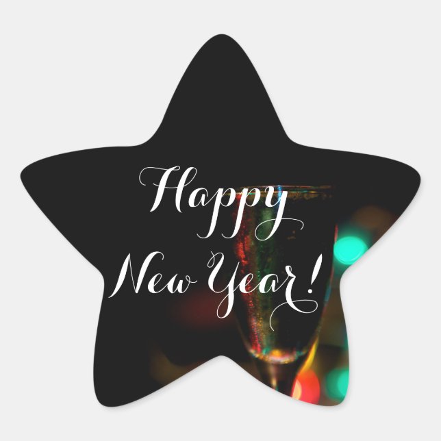 Joyeux Stickers Star du Nouvel An par RoseWrites (Devant)