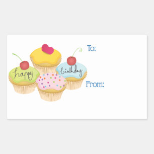 Joyeux Stickers Tag de gâteaux d'anniversaire